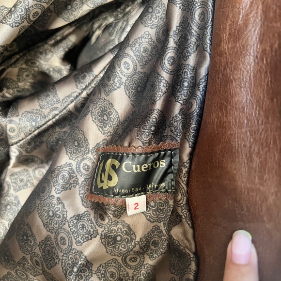 Vintage 1990's Brown Leather Jacket M/L - Picture 3 of 6